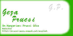 geza prucsi business card